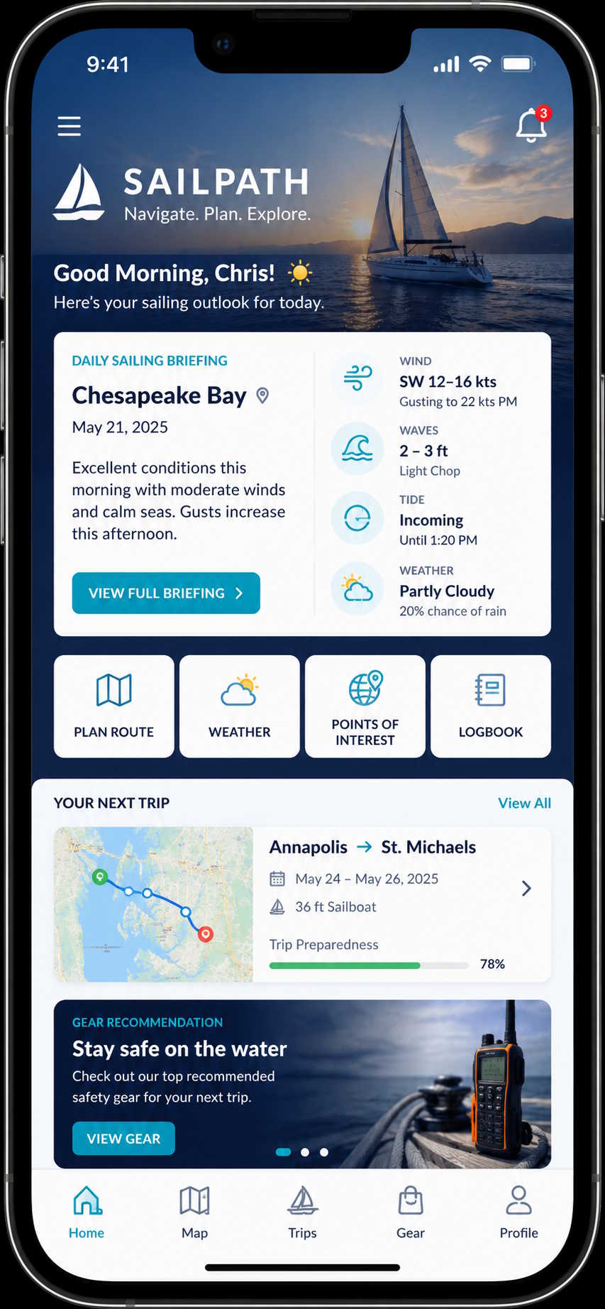 Mobile-first product interface example