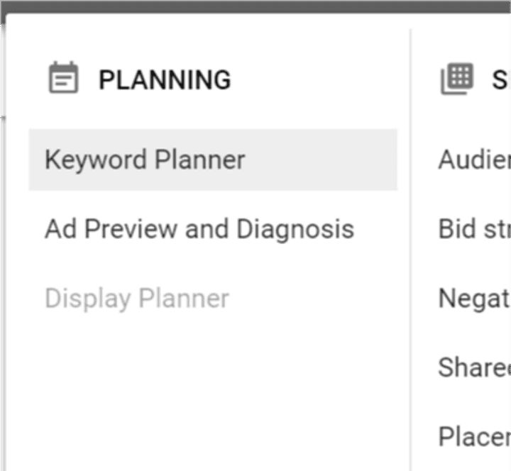 AdWords Keyword Planning Tool