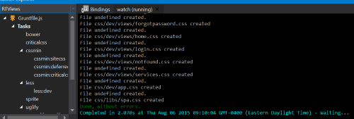visual studio task runner grunt watch task