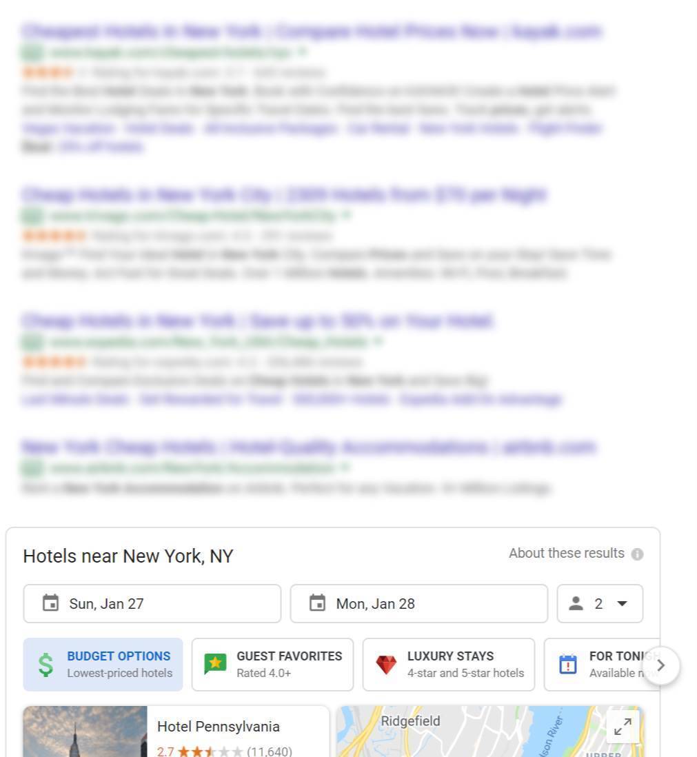 Hotel Search Results Dominated by PPC