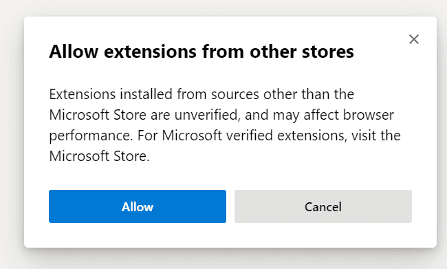 Edge Chromium Allow Extensions From Other Browsers