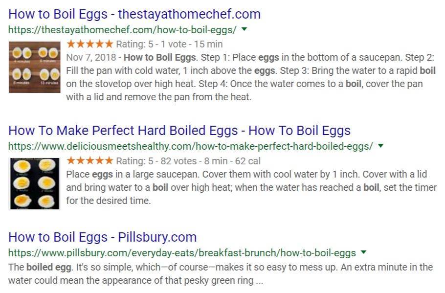 How to Boil Eggs Top 3 SERPS