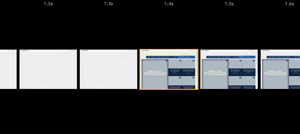WebPageTest Filmstrip Comparision