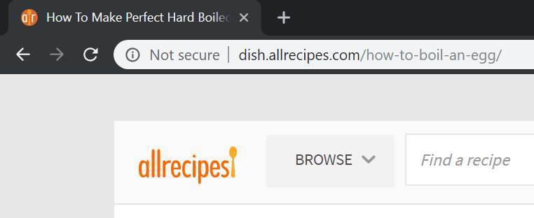 Not Secure All Recipes