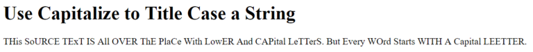 Use CSS text-transform to Manipulate Text Casing