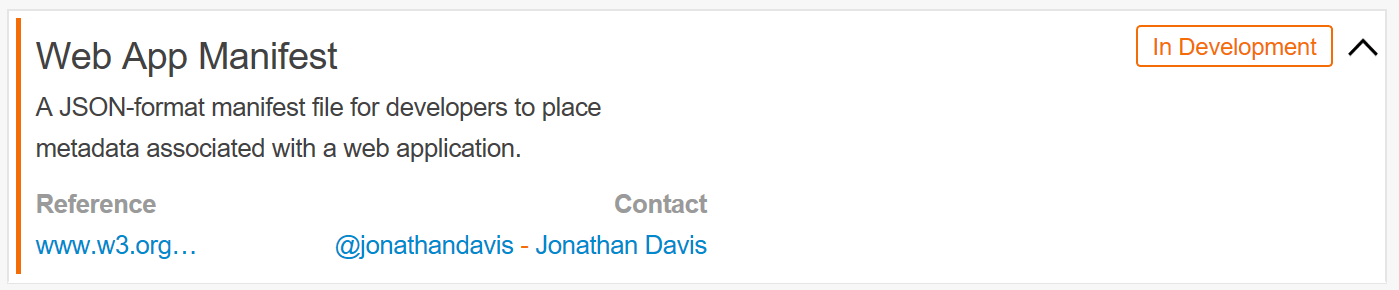 webkit web manifest support